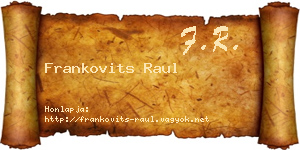 Frankovits Raul névjegykártya